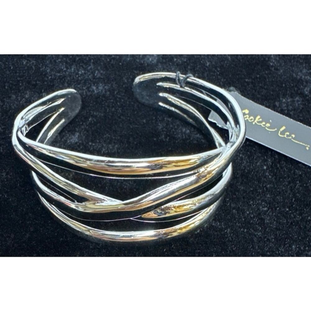 Cookie Lee Silver Plated Cuff Bracelet - Bend to fit